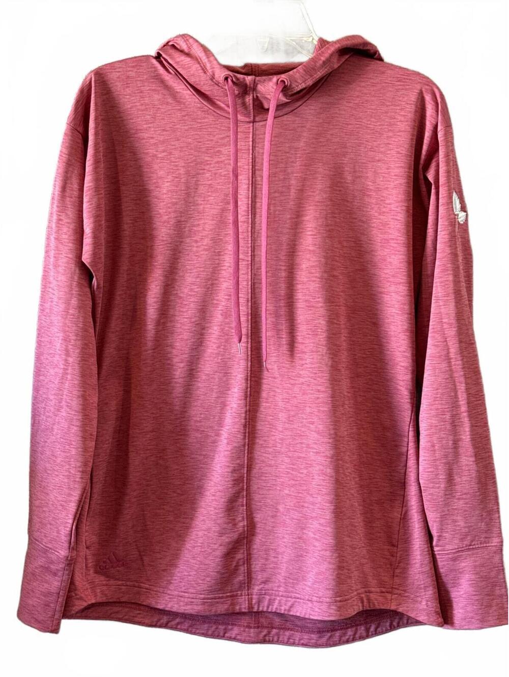 adidas Primegreen Heathered Hooded Long Sleeve Pullover Top